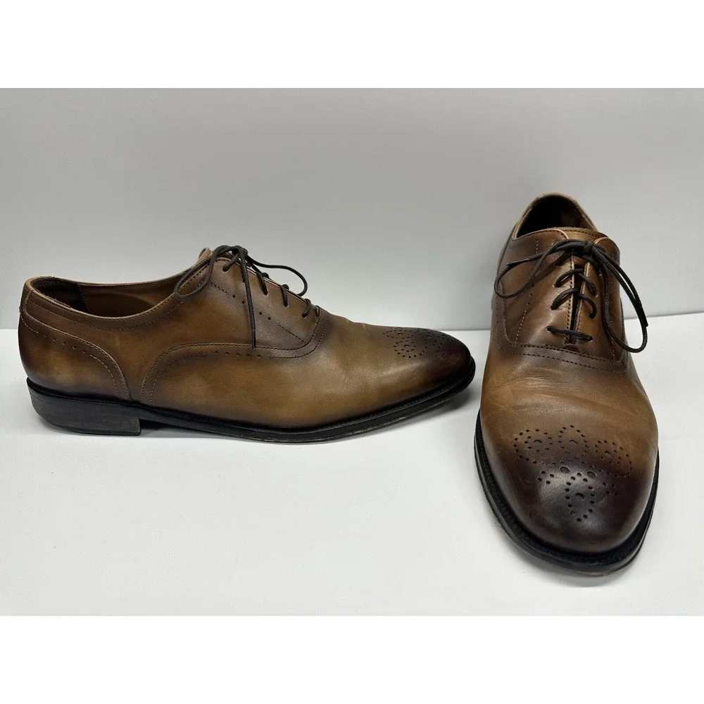 Bruno Magli Mens Italy Brown Arno Oxford Leather Dress Shoes Sz US 11 M‎